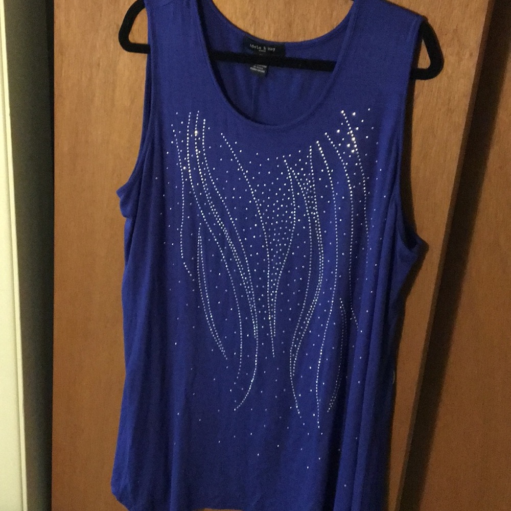 Bejeweled vibrant blue tank top